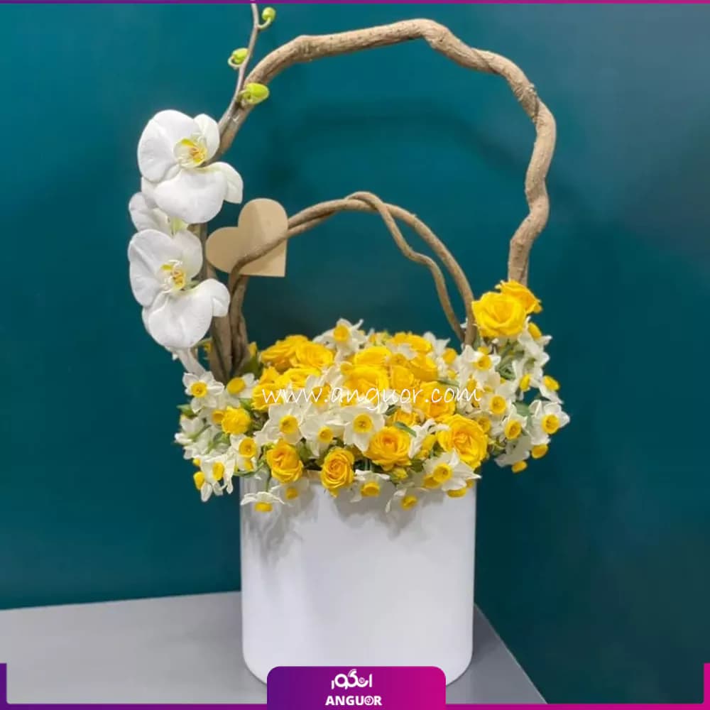 باکس گل لبخند زرد