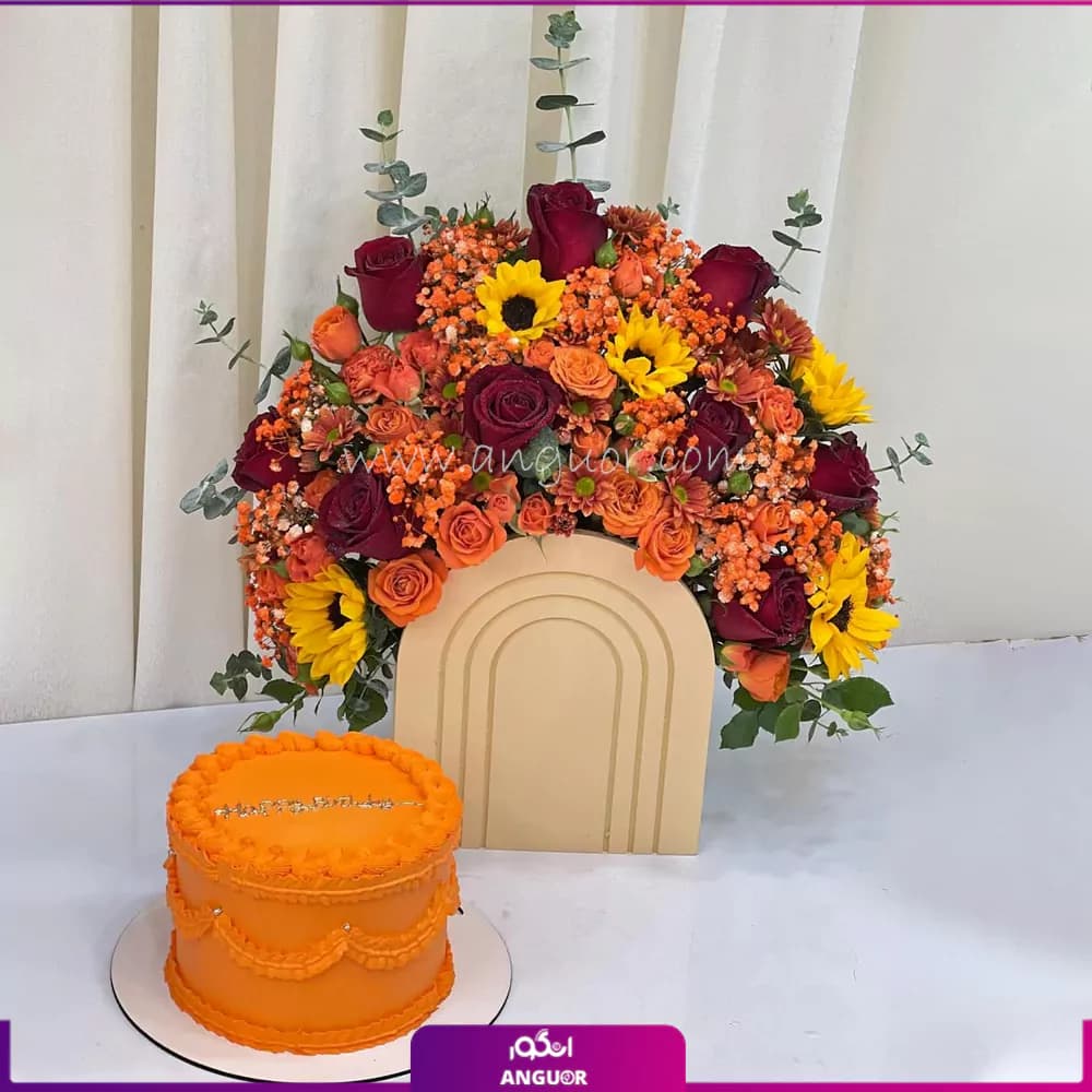باکس گل و کیک آرامش پاییز