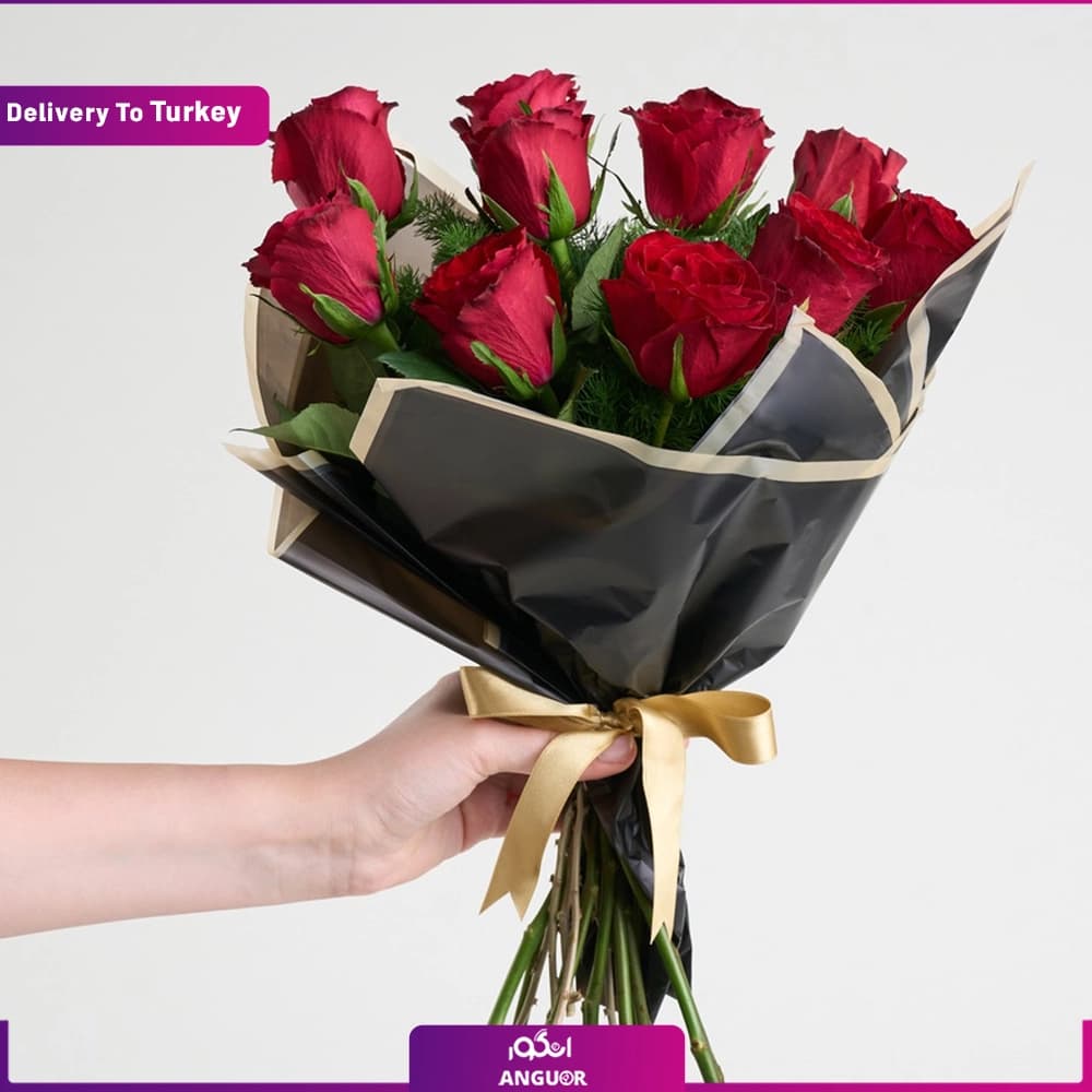 دسته گل رز 9 شاخه (ارسال گل به ترکیه)