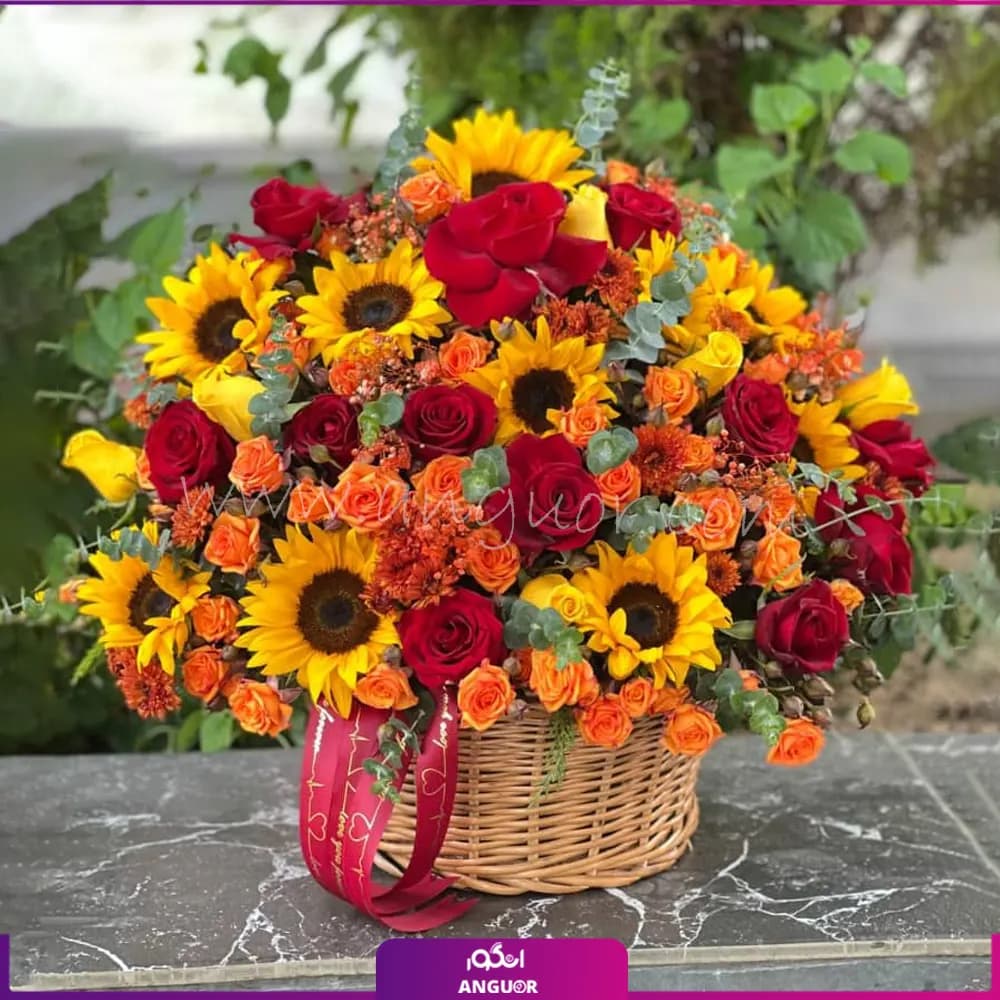 سبد گل گرمای زندگی