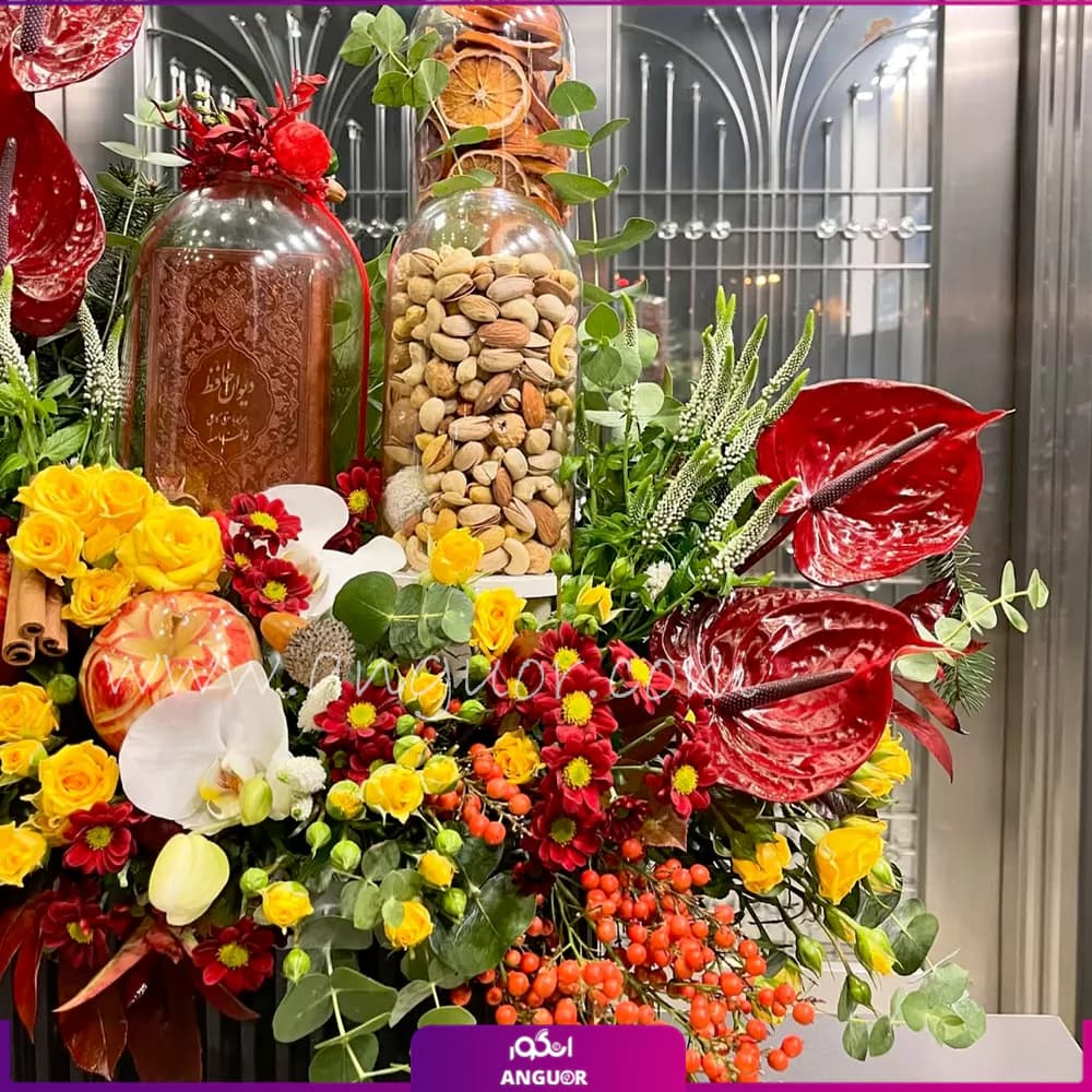 باکس گل و میوه گنجینه یلدایی — تصویر ۴