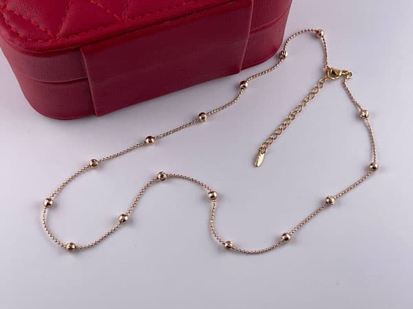 زنجیر ژوپینگ طلایی مدل گوی دار