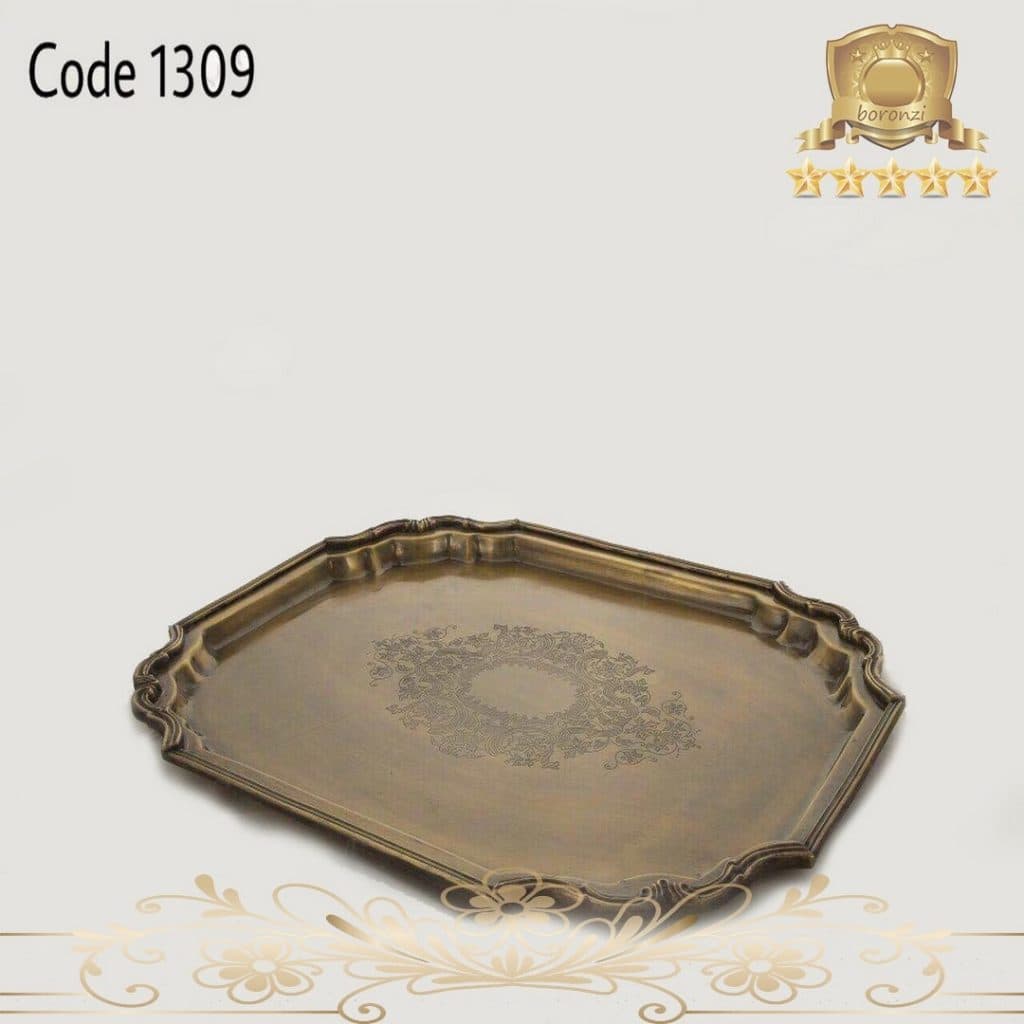 سینی برنجی طرح دار ۱۳۰۹