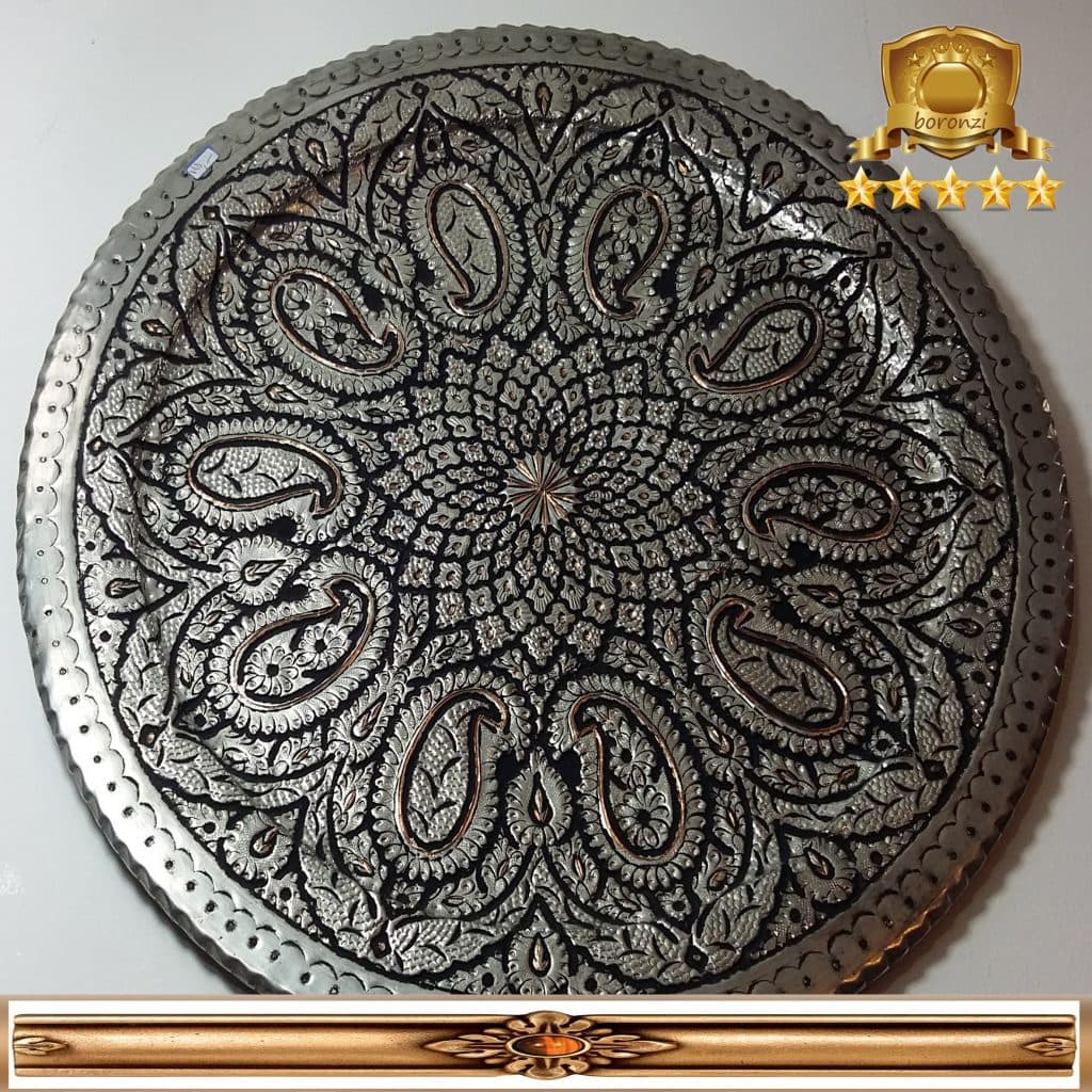 بشقاب مسی قلم زنی کار دست اصفهان کد ۳۰۵