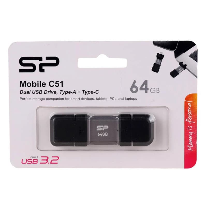 فلش 64 گیگ سیلیکون پاور Silicon Power Mobile C51 OTG Type-C USB3.2 — تصویر ۲