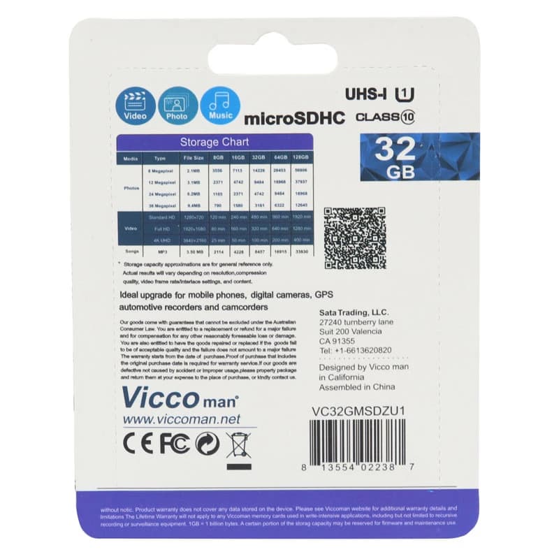 رم میکرو 32 گیگ ویکومن Vicco Extra U1 80MB/s — تصویر ۲