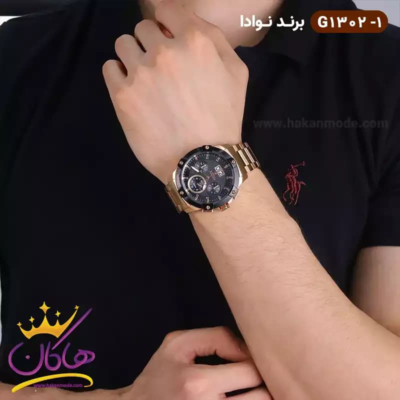 ساعت مردانه نوادا رز گلد صفحه مشکی | G 1302/1 — تصویر ۴