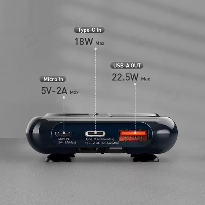 پاوربانک 10000mAh وایرلس شارژ مگنتی رسی مدل RPB-P18 — تصویر ۳