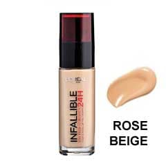 LOREAL INFALLIBLE ROSE BEIGE FOUNDATION کرم پودر اینفالیبل رز اورآل ۱۴۵