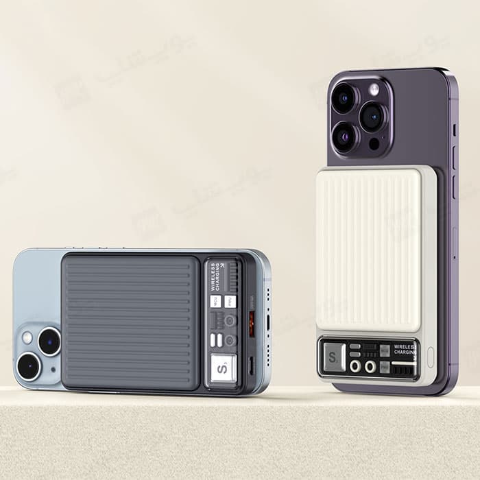 پاوربانک 10000mAh وایرلس شارژ مگنتی رسی مدل RPB-W18 — تصویر ۳
