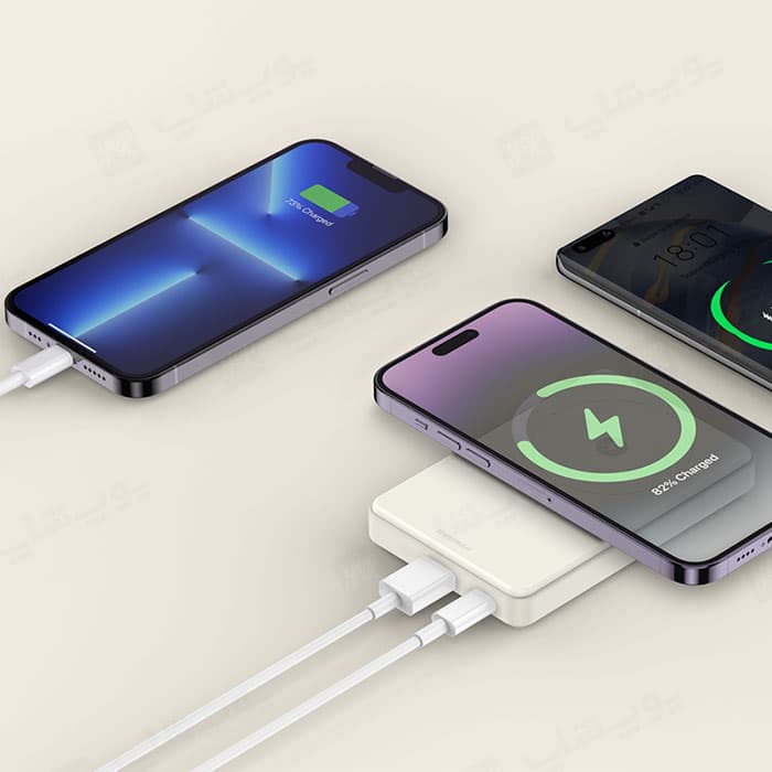 پاوربانک 10000mAh وایرلس شارژ مگنتی رسی مدل RPB-W18 — تصویر ۴