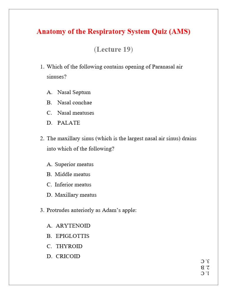 کتاب آزمون آناتومی دستگاه تنفس نسخه PDF انگلیسی