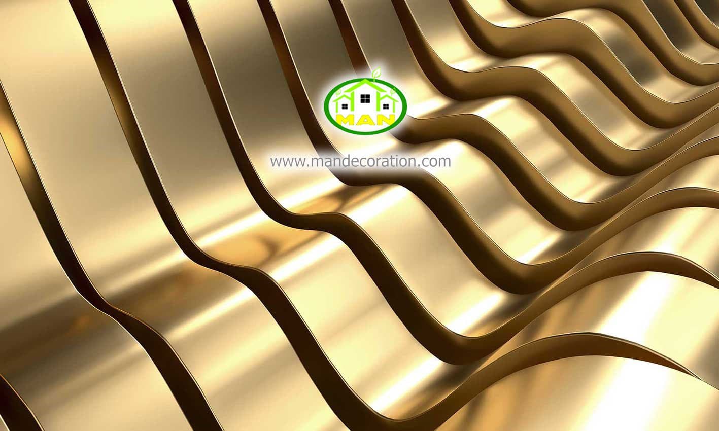 پوستردیواری سه بعدی طلایی کد 12308