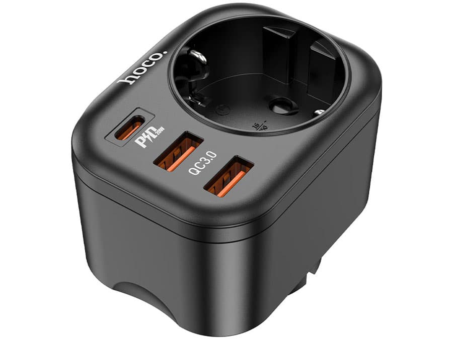 سوکت برق و 2 یو اس بی و 1 تایپ سی هوکو Hoco Multifunctional socket NS3 EU / GER — تصویر ۲
