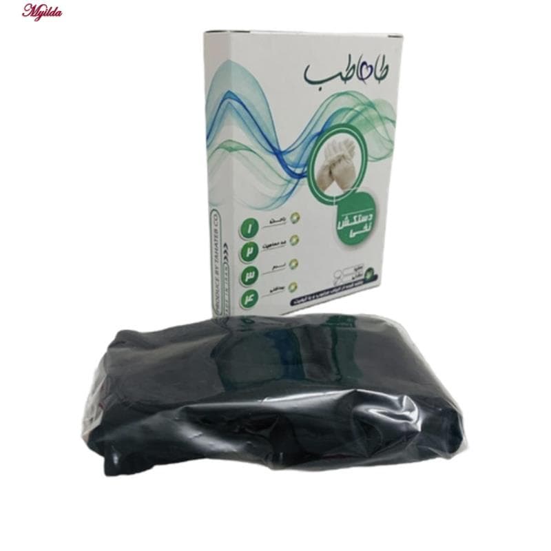 دستکش طاها طب مدل ضد حساسیت مچ دار رنگ مشکی کد5291 — تصویر ۳