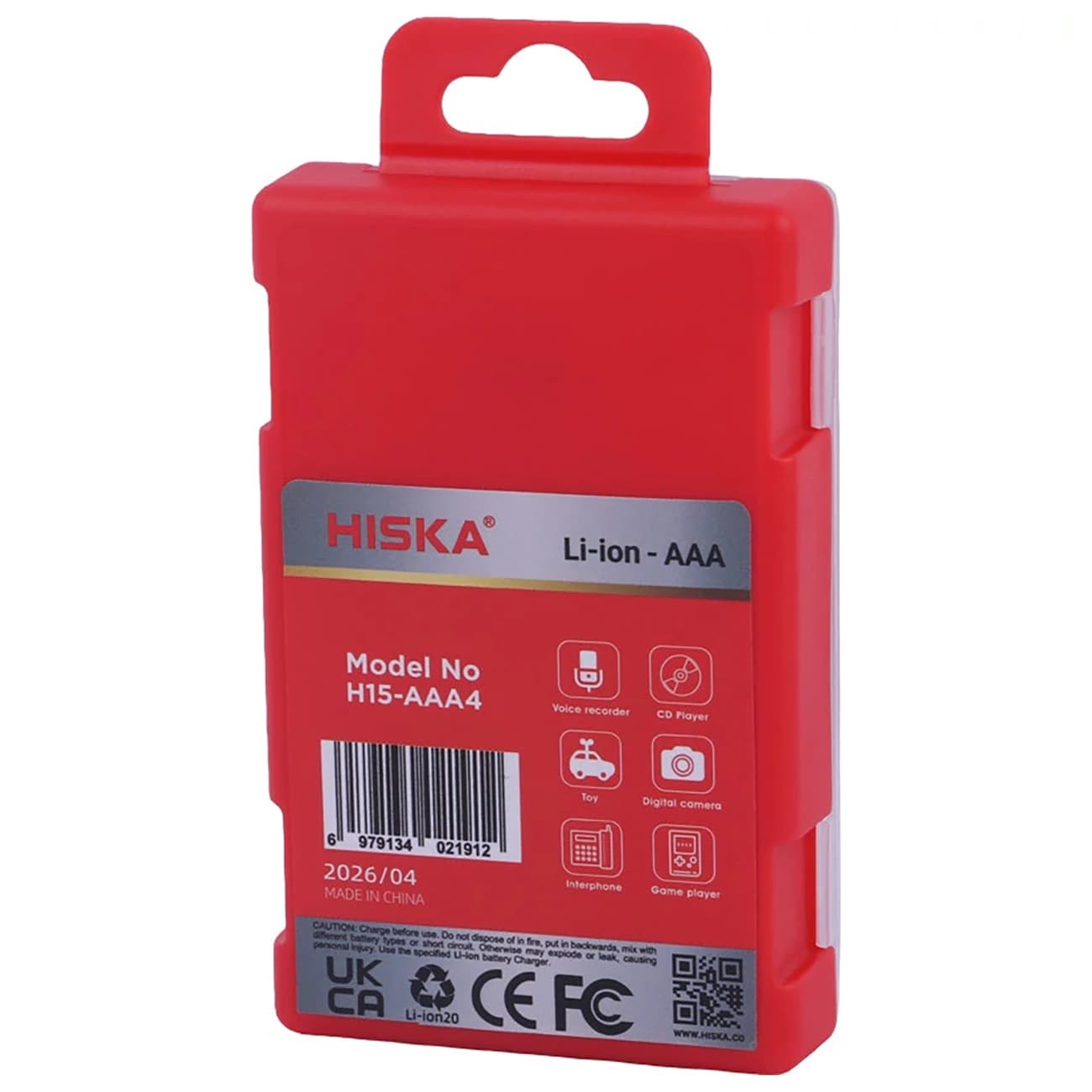 باتری نیم قلمی شارژی هیسکا HISKA مدل H15-AAA4 بسته 4 عددی — تصویر ۵