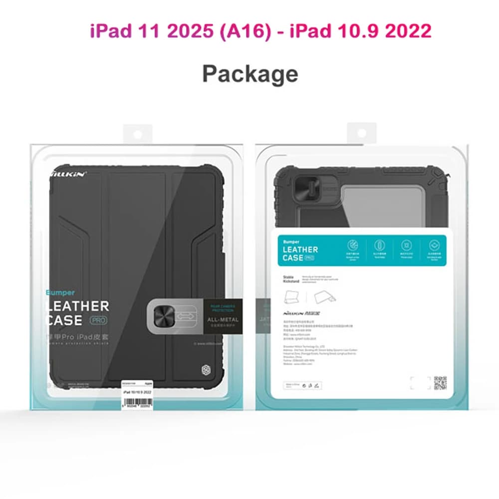 کیف چرمی پشت شفاف ایربگ دار استند تاشو چند زاویه iPad 11 2025 ( A16 ) مارک نیلکین مدل Bumper Pro — تصویر ۶