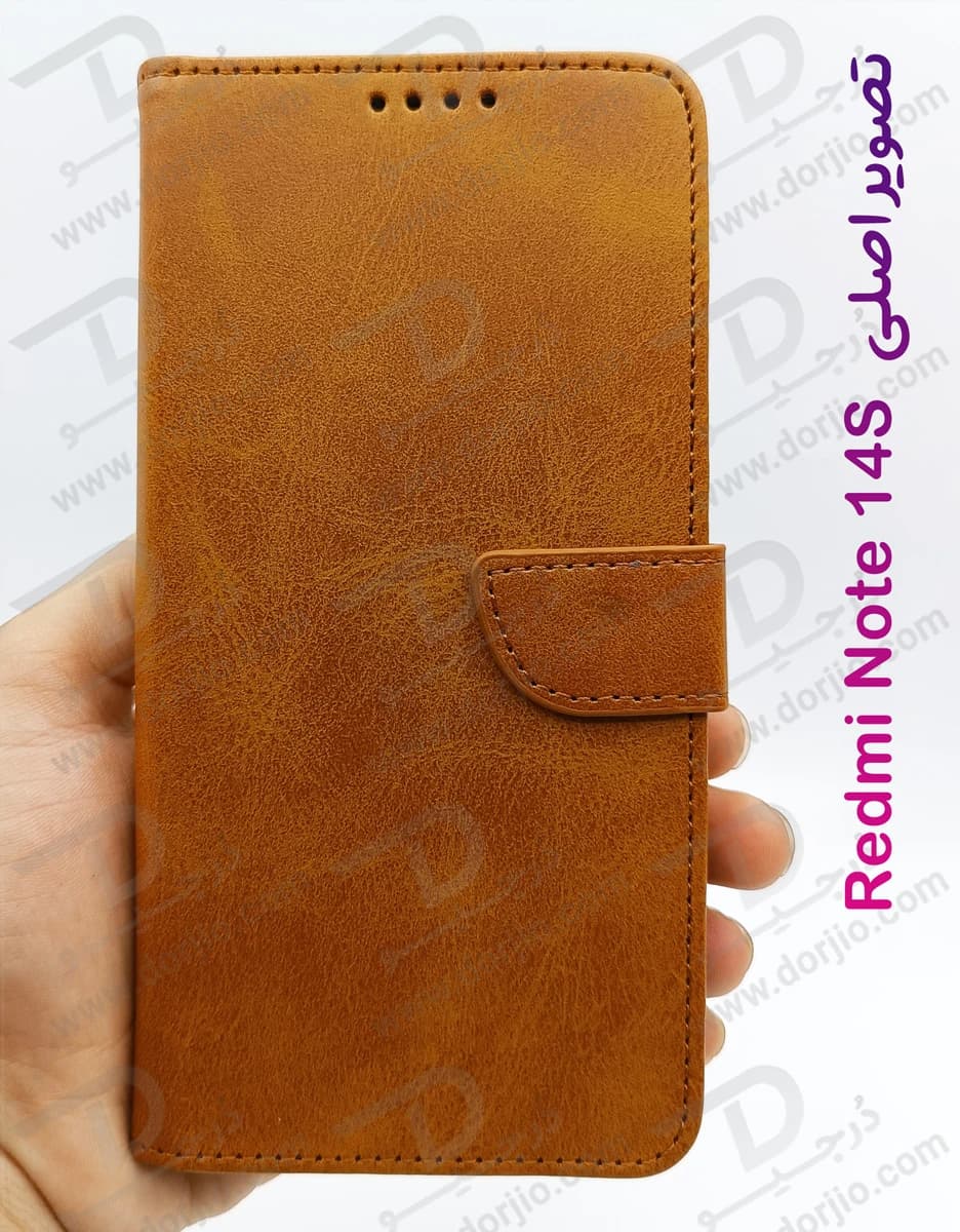 فلیپ کاور چرمی با درب مگنتی Xiaomi Redmi Note 14S — تصویر ۲