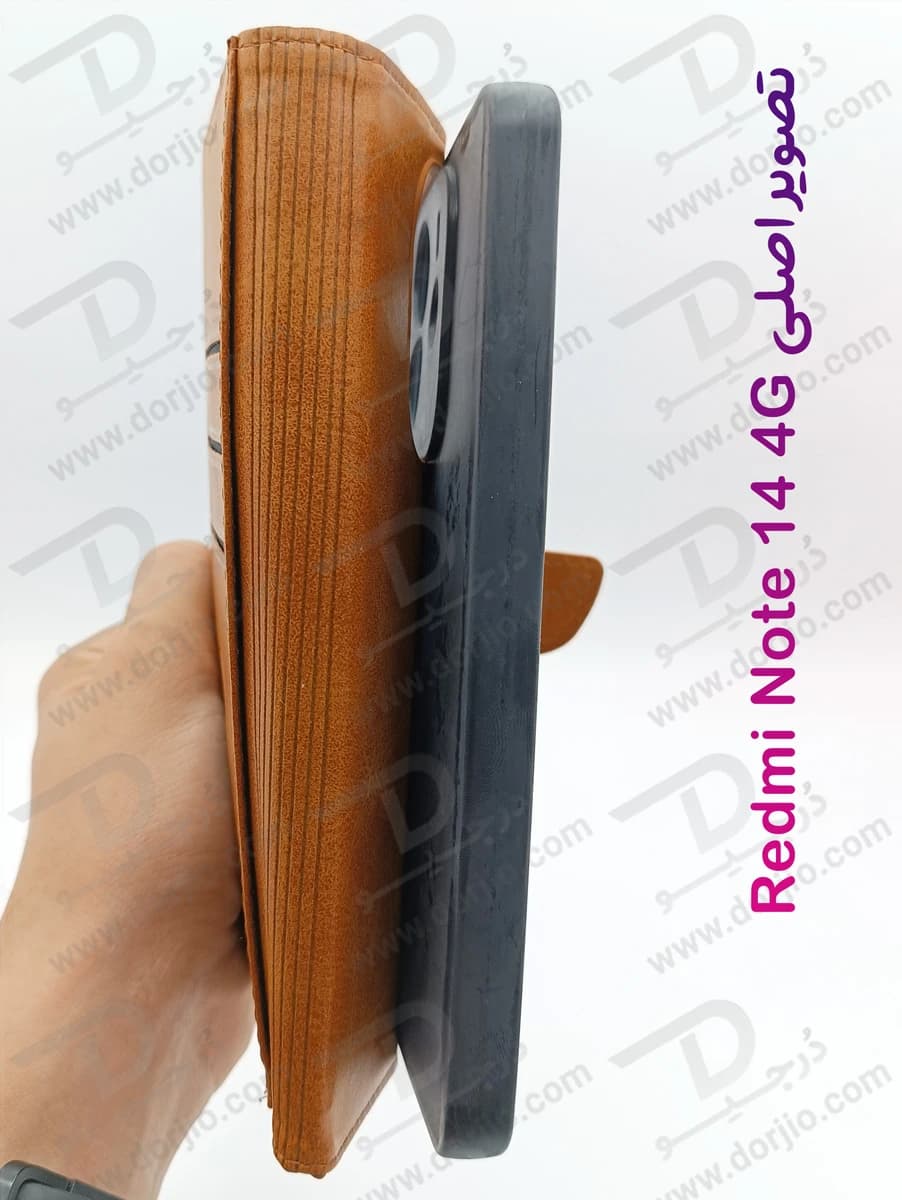 فلیپ کاور چرمی با درب مگنتی Xiaomi Redmi Note 14 4G — تصویر ۳