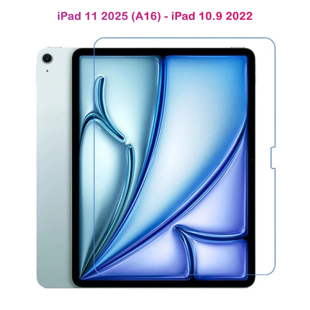گلس شیشه ای شفاف تبلت iPad 11 2025 ( A16 ) — تصویر ۲