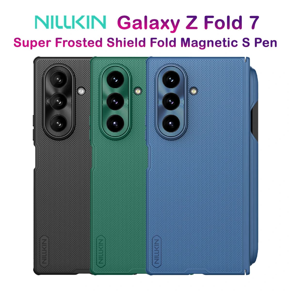 قاب ضد ضربه مگنتی قلم دار Samsung Galaxy Z Fold 7 مارک نیلکین مدل Super Frosted Shield Fold