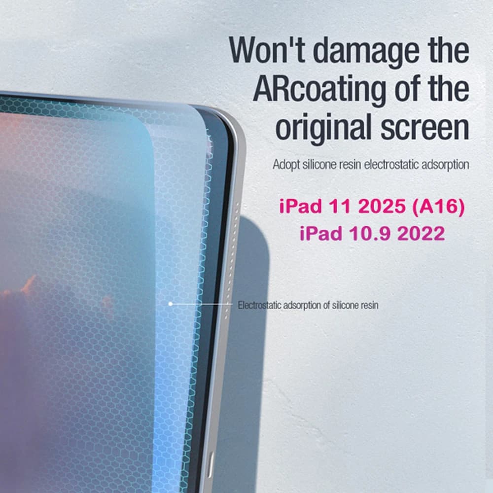 برچسب صفحه نمایش تبلت iPad 11 2025 ( A16 ) مارک نیلکین مدل Pure Series AR Film — تصویر ۵