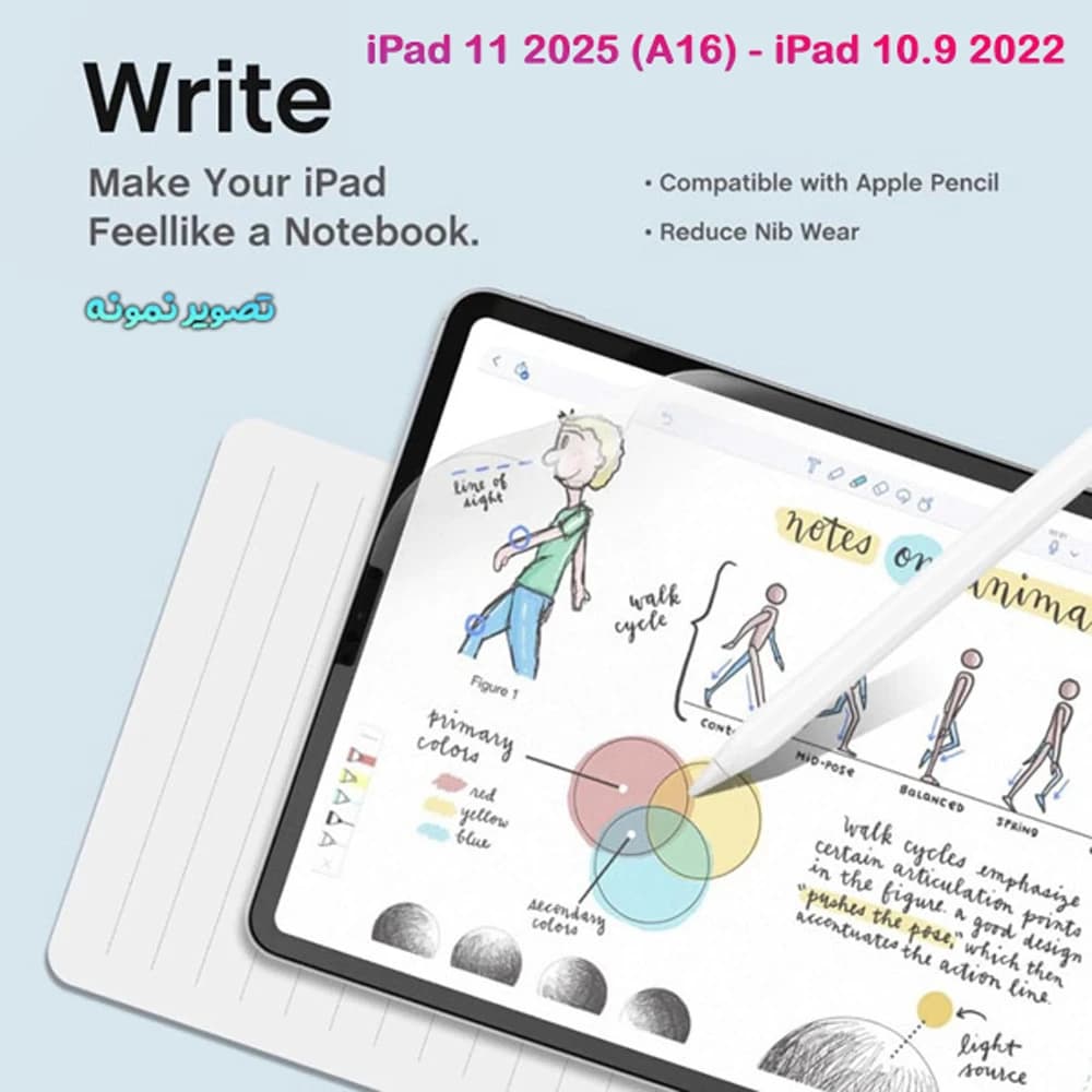 برچسب شفاف صفحه نمایش تبلت iPad 11 2025 ( A16 ) مارک XUNDD مدل Paper Like Film — تصویر ۷