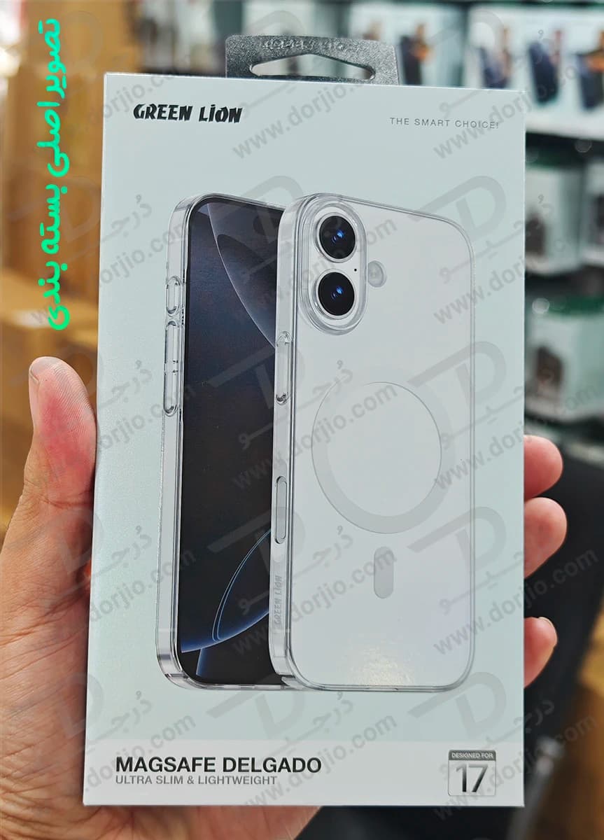 قاب مگ سیف Delgado تمام شفاف iPhone 17 مارک Green Lion — تصویر ۷