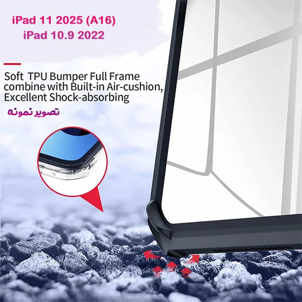 کریستال شیلد شفاف پایه دار تبلت iPad 11 2025 ( A16 ) مارک XUNDD سری Beatle — تصویر ۶