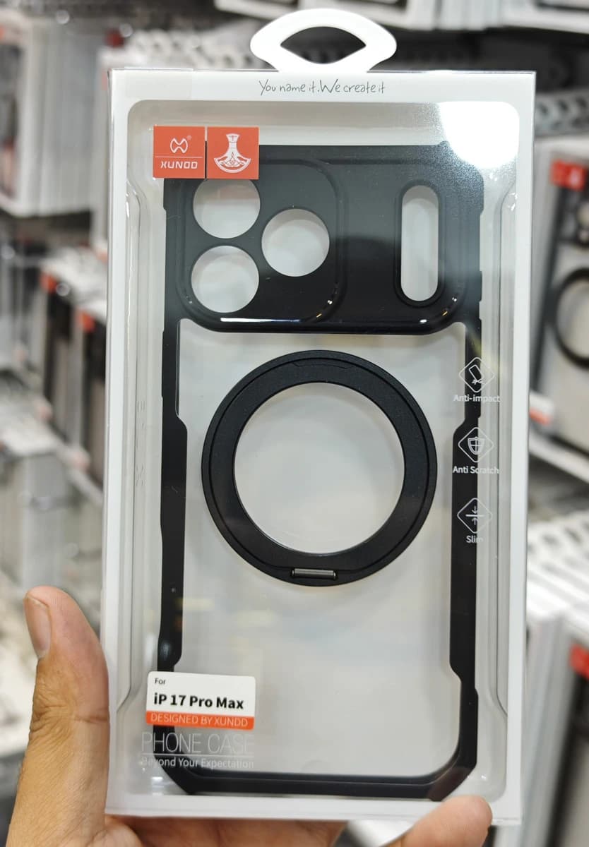 گارد شفاف رینگ استند 360 درجه مگ سیف iPhone 17 Pro Max مارک XUNDD سری Beatle Rotatable — تصویر ۷