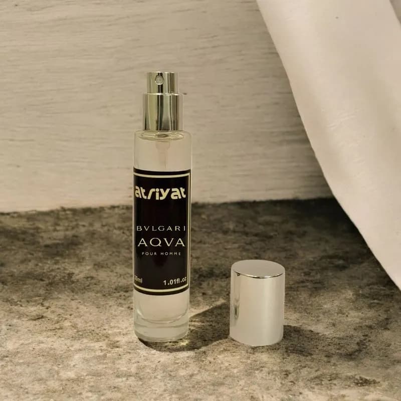 عطر جیبی مردانه عطریات مدل بولگاری آکوا پورهوم با رایحه خنک حجم 30 میلی‌لیتر — تصویر ۳