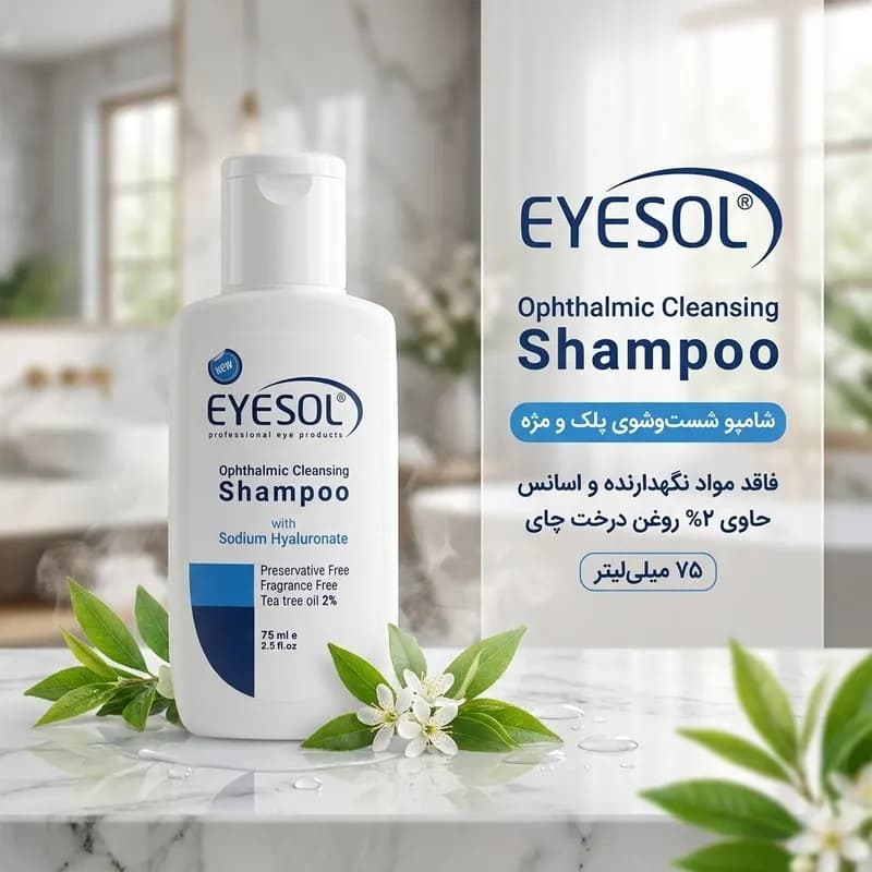 شامپو شست‌وشوی پلک و مژه آیسول مدل ophthalmic حجم 75 میلی‌لیتر — تصویر ۲