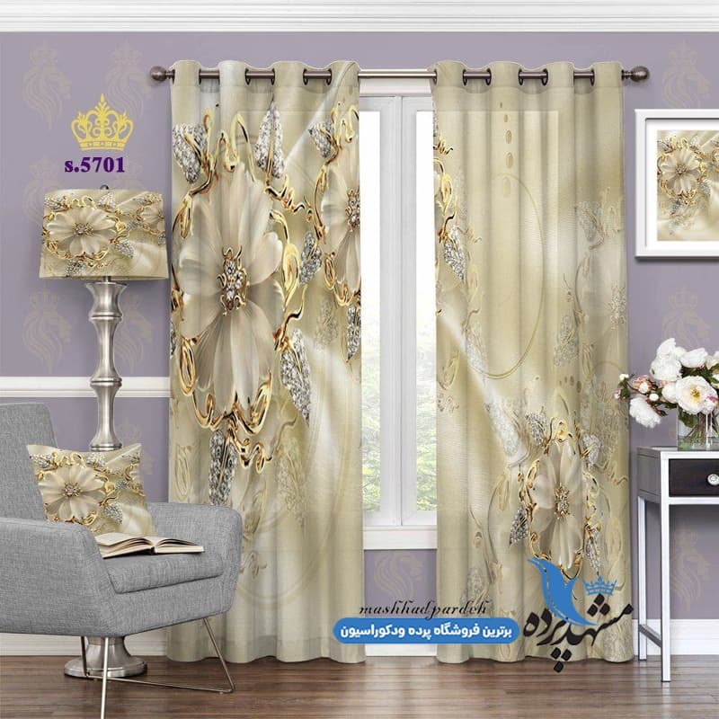 پرده پانچ طرح گل کد S5701