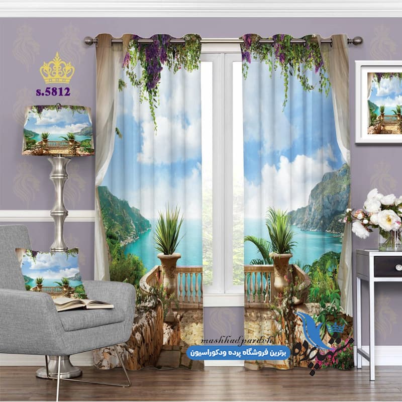 پرده پانچ منظره طرح رو به دریا کد S5812