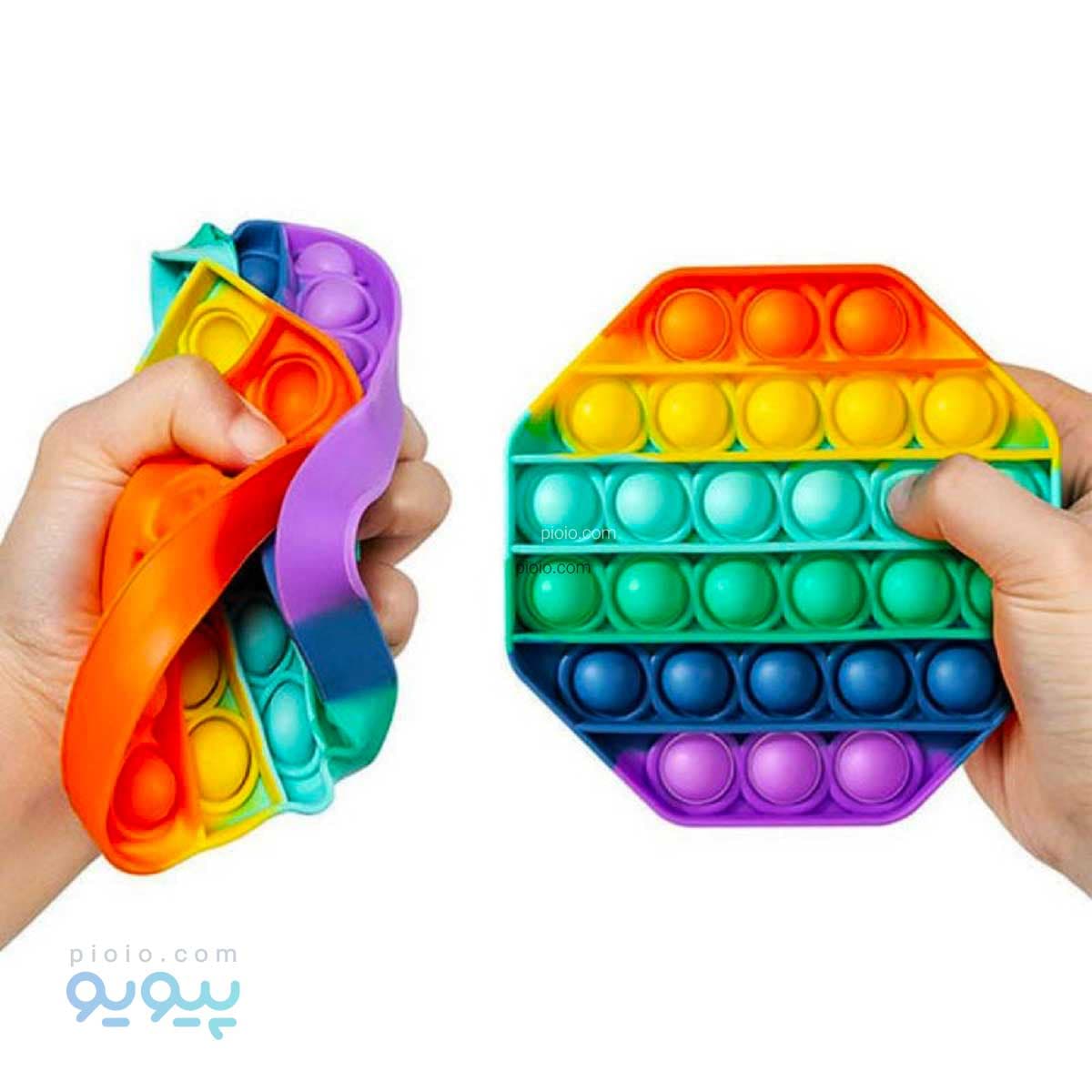 اسباب بازی پاپیت حباب دار رنگین کمانی سیلیکونی — تصویر ۵