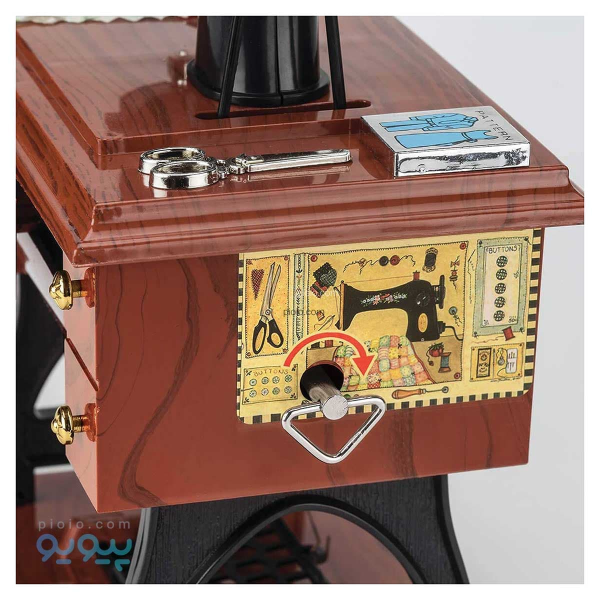 جعبه موزیکال طرح چرخ خیاطی — تصویر ۸