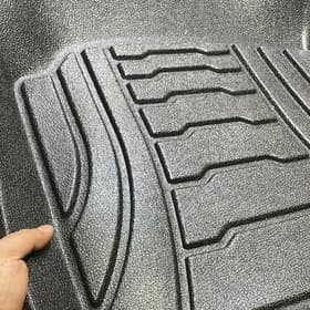 کفپوش سه بعدی ماهوت طرح چرم رنگ مشکی مناسب برای پراید — تصویر ۳