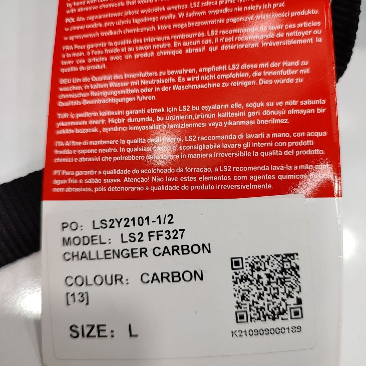 کلاه کاسکت فک ثابت کربن اصلی ال اس تو LS2 FF327 CHALLENGER carbon — تصویر ۲