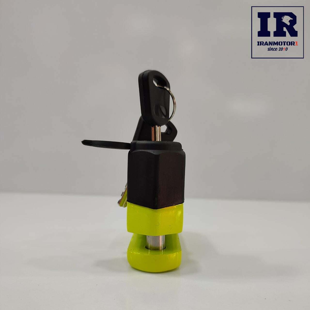 قفل دیسک ضدبرش موتور سیکلت moto lock زرد — تصویر ۳