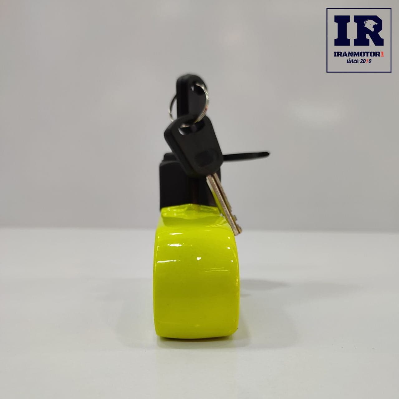 قفل دیسک ضدبرش موتور سیکلت moto lock زرد — تصویر ۲