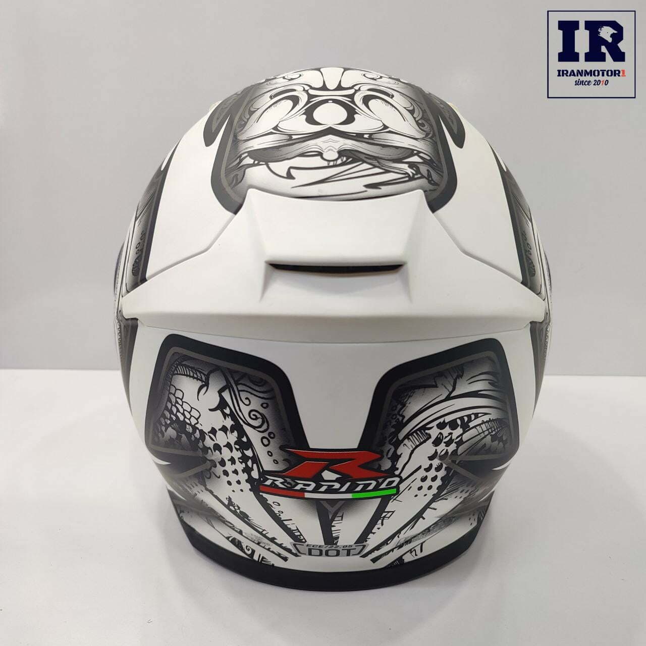 کلاه کاسکت فک متحرک راپیدو rapido کد 950 – سفید مشکی مات — تصویر ۴