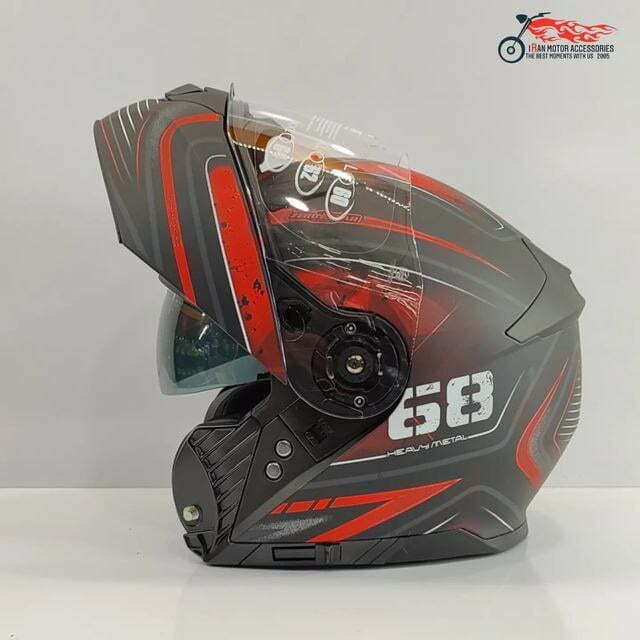 کلاه کاسکت فک متحرک راپیدو rapido کد 950 – مشکی قرمز 68 — تصویر ۵