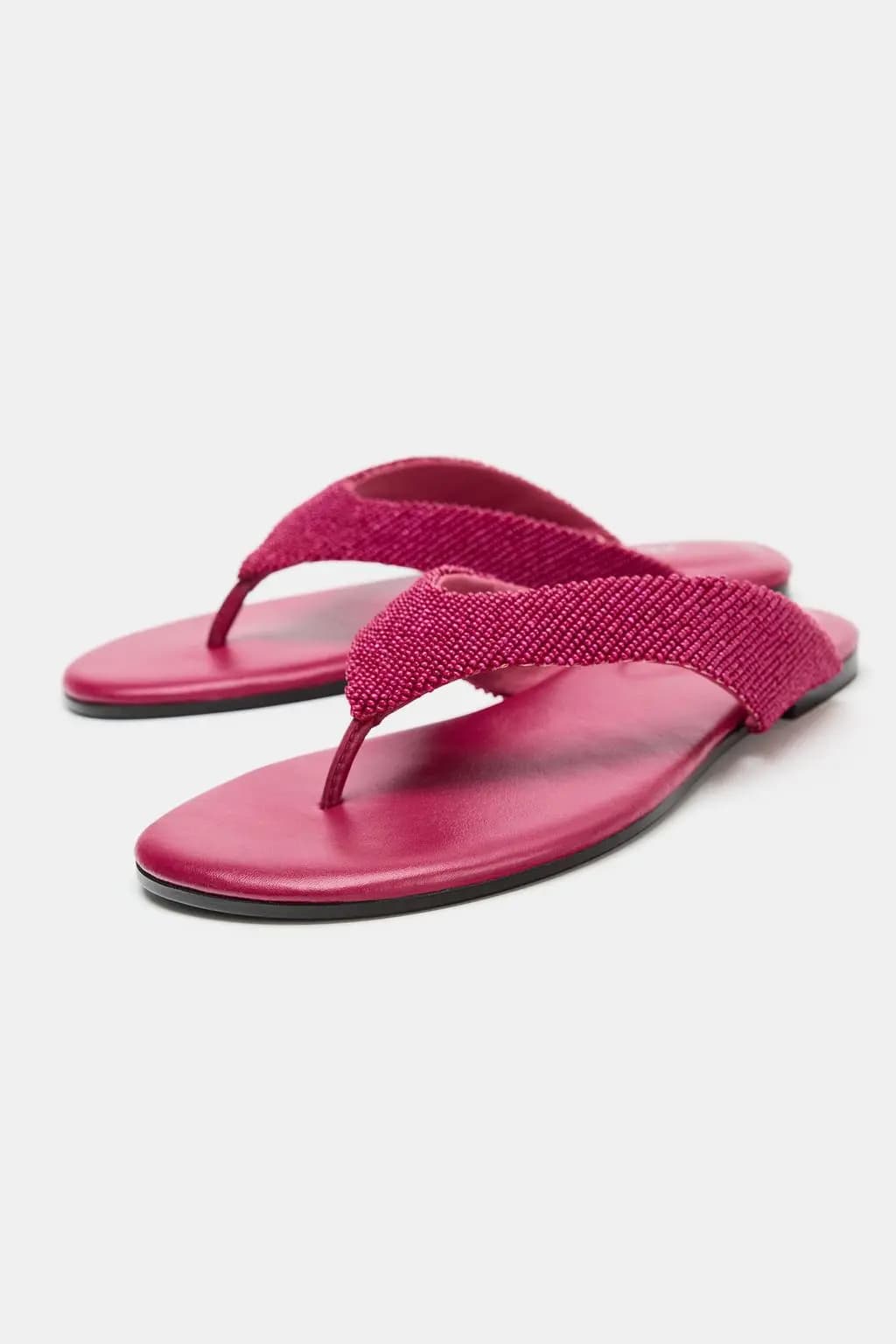 صندل تخت زنانه Zara مرواریدی صورتی — تصویر ۵