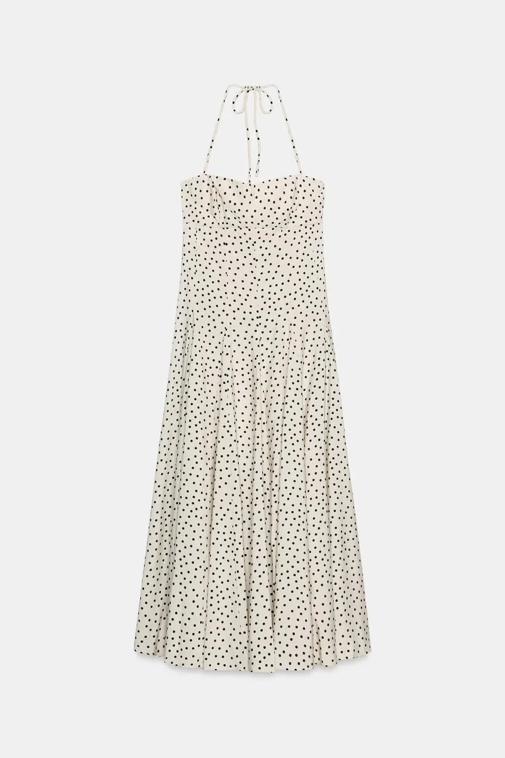 پیراهن هالتر یقه زنانه Zara قهوه‌ای-آبی — تصویر ۴