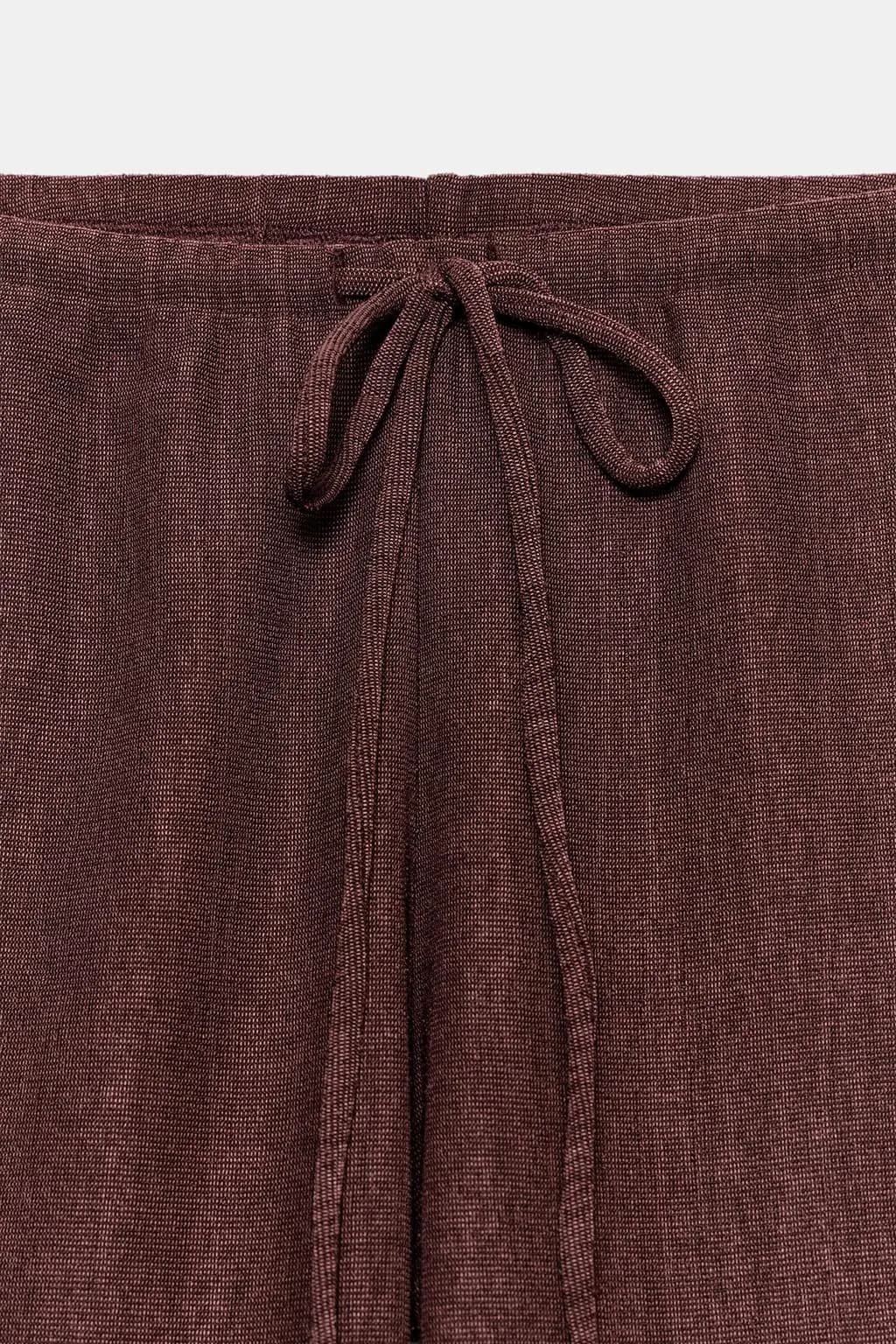 شلوار راسته زنانه Zara شرابی — تصویر ۷