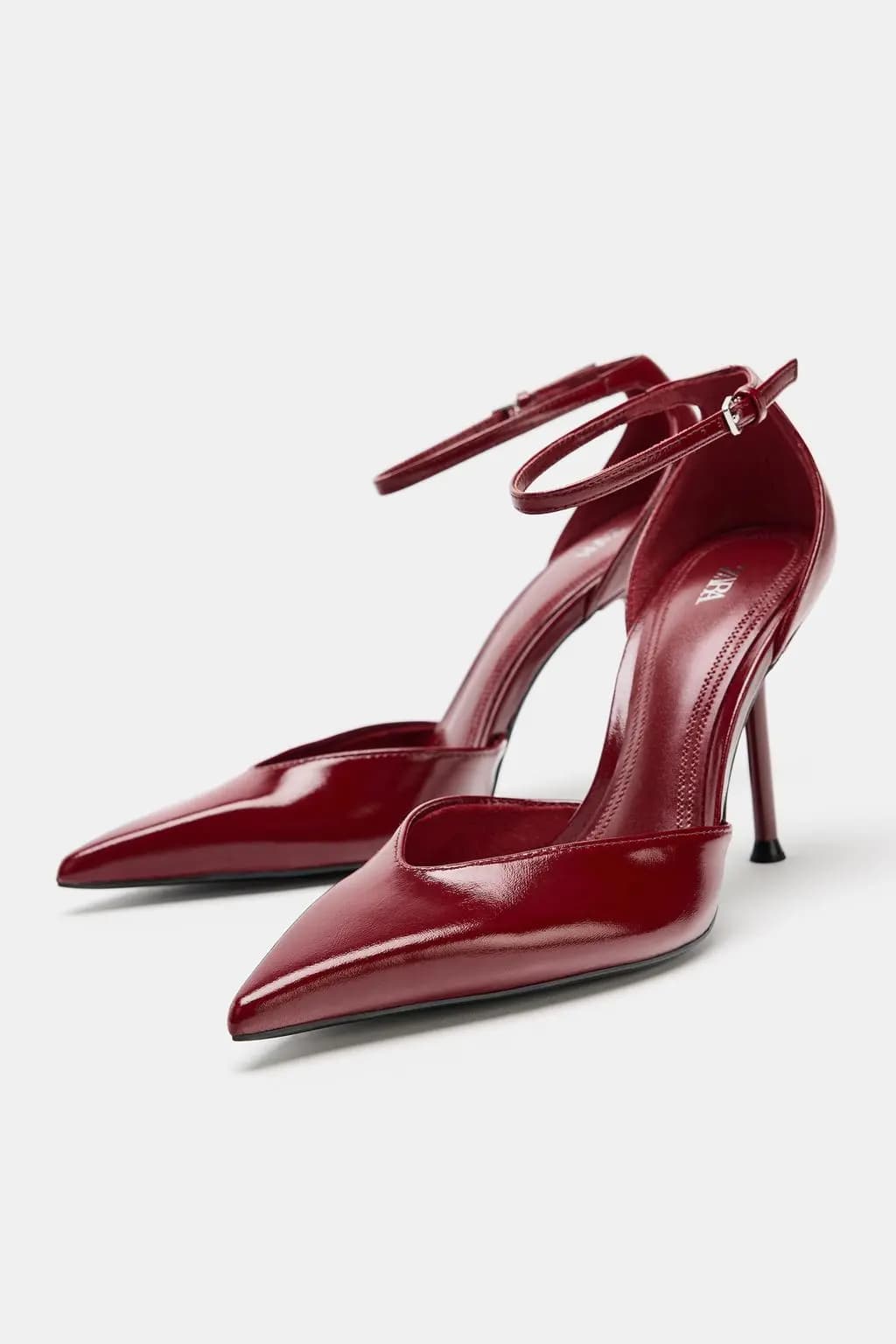 کفش پاشنه‌دار بندی دور مچ زنانه Zara قرمز — تصویر ۳