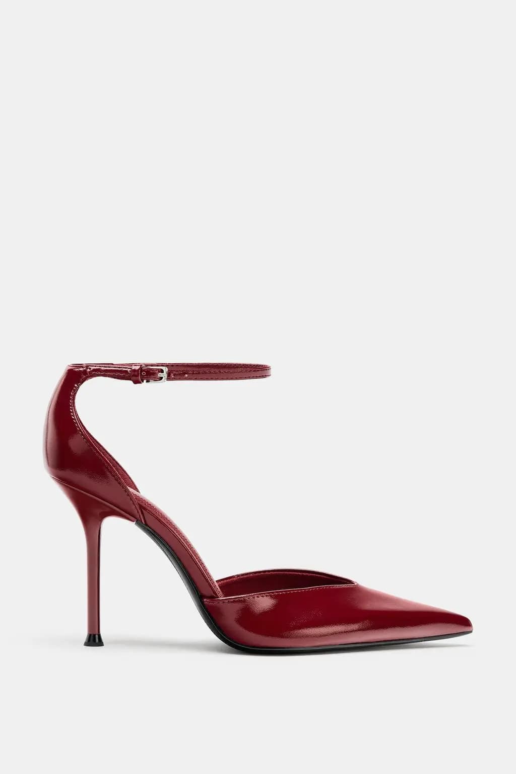 کفش پاشنه‌دار بندی دور مچ زنانه Zara قرمز — تصویر ۲
