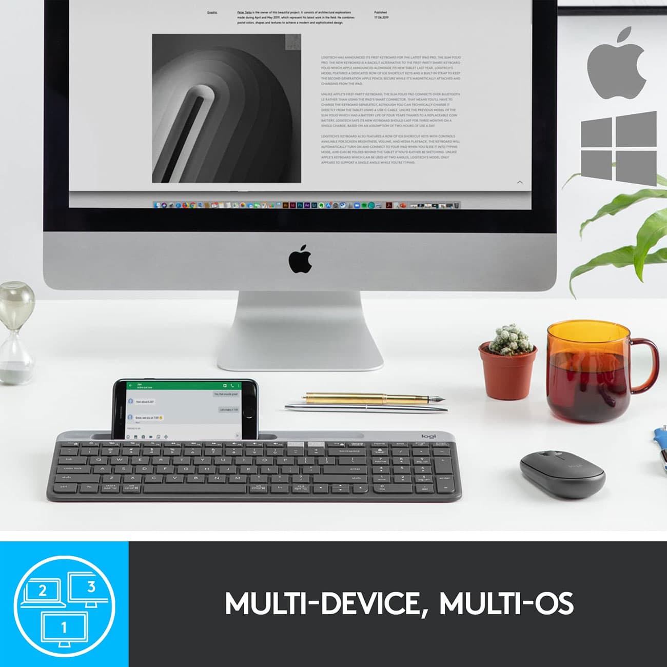 کیبورد بی سیم لاجیتک Logitech مدل K580 با چیدمان Chrome OS — تصویر ۲