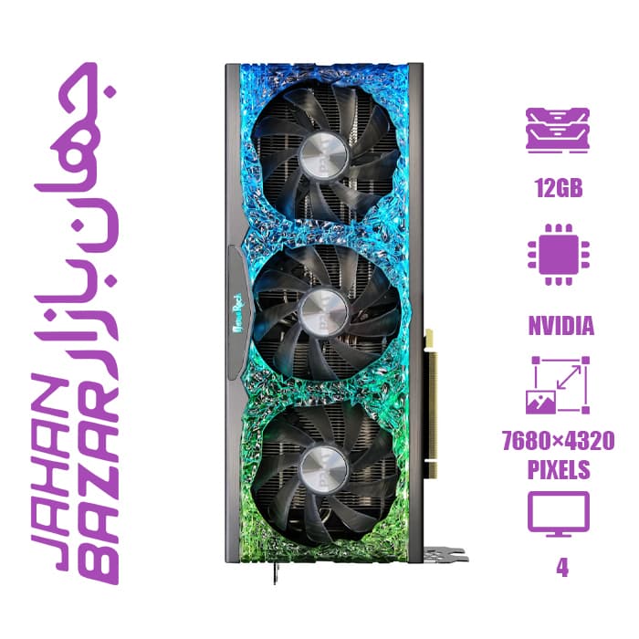 کارت گرافیک استوک پلیت GeForce RTX 3080 Ti GameRock ظرفیت 12 گیگابایت
