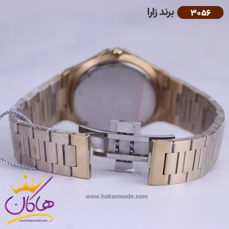 ساعت زارا ست بند فلزی طلایی صفحه مشکی 3056 — تصویر ۵